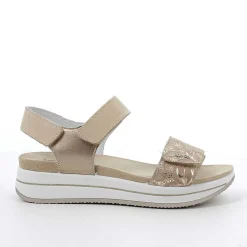 Woman Igi&Co Sandals And Flip Flops-Beige Women'S Leather Sandal