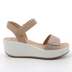 Woman Igi&Co Wedges-Beige-Rope Women'S Leather Wedge Sandals