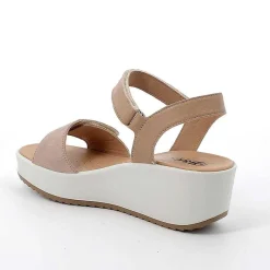 Woman Igi&Co Wedges-Beige-Rope Women'S Leather Wedge Sandals