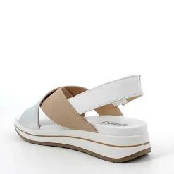 Woman Igi&Co Sandals And Flip Flops-Beige-Silver Women'S Leather Sandal