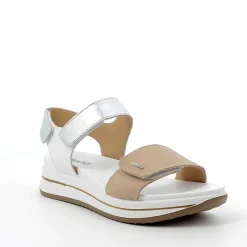 Woman Igi&Co Sandals And Flip Flops-Beige-Silver Women'S Leather Sandal