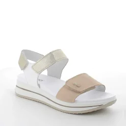 Woman Igi&Co Wedges-Beige-White Women'S Leather Wedge Sandals