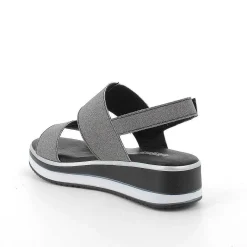 Woman Igi&Co Wedges-Black Glitter Women'S Wedge Sandals