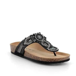 Woman Igi&Co Sandals And Flip Flops-Black Women'S Flip-Flop Sandals