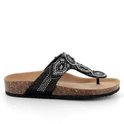 Woman Igi&Co Sandals And Flip Flops-Black Women'S Flip-Flop Sandals
