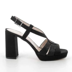 Woman Igi&Co Heeled Shoes-Black Women'S Heeled And Platform Sandals