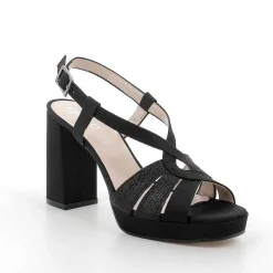 Woman Igi&Co Heeled Shoes-Black Women'S Heeled And Platform Sandals