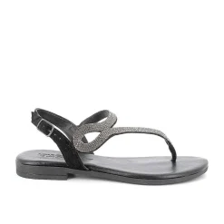 Woman Igi&Co Sandals And Flip Flops-Black Women'S Leather Flip Flop Sandals