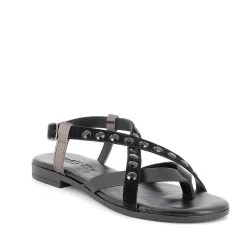 Woman Igi&Co Sandals And Flip Flops-Black Women'S Leather Flip Flop Sandals