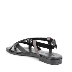 Woman Igi&Co Sandals And Flip Flops-Black Women'S Leather Flip Flop Sandals