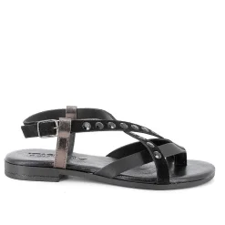 Woman Igi&Co Sandals And Flip Flops-Black Women'S Leather Flip Flop Sandals
