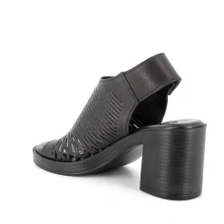 Woman Igi&Co Heeled Shoes-Black Women'S Leather Heeled Sandals