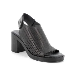 Woman Igi&Co Heeled Shoes-Black Women'S Leather Heeled Sandals