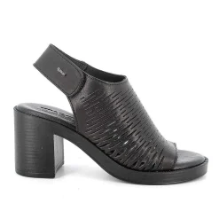 Woman Igi&Co Heeled Shoes-Black Women'S Leather Heeled Sandals