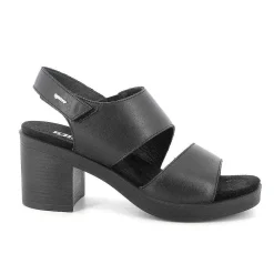 Woman Igi&Co Heeled Shoes-Black Women'S Leather Heeled Sandals