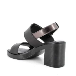 Woman Igi&Co Heeled Shoes-Black Women'S Leather Heeled Sandals