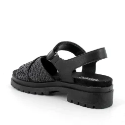 Woman Igi&Co Heeled Shoes-Black Women'S Leather Heeled Sandals