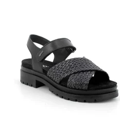 Woman Igi&Co Heeled Shoes-Black Women'S Leather Heeled Sandals
