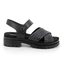 Woman Igi&Co Heeled Shoes-Black Women'S Leather Heeled Sandals