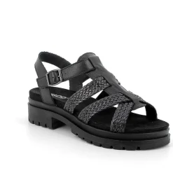 Woman Igi&Co Heeled Shoes-Black Women'S Leather Heeled Sandals