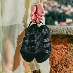 Woman Igi&Co Heeled Shoes-Black Women'S Leather Heeled Sandals