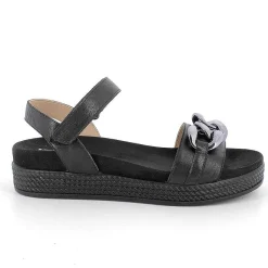 Woman Igi&Co Sandals And Flip Flops-Black Women'S Leather Sandals