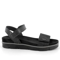 Woman Igi&Co Sandals And Flip Flops-Black Women'S Leather Sandals