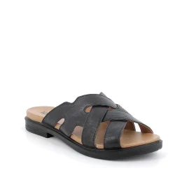 Woman Igi&Co Sandals And Flip Flops-Black Women'S Leather Sandals