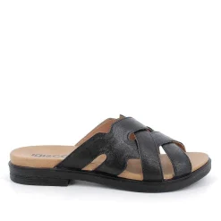 Woman Igi&Co Sandals And Flip Flops-Black Women'S Leather Sandals