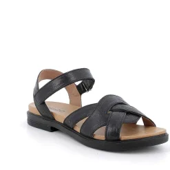 Woman Igi&Co Sandals And Flip Flops-Black Women'S Leather Sandals