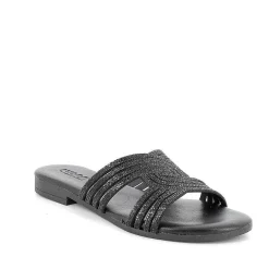 Woman Igi&Co Sandals And Flip Flops-Black Women'S Leather Sandals