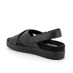 Woman Igi&Co Sandals And Flip Flops-Black Women'S Leather Sandals