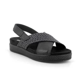 Woman Igi&Co Sandals And Flip Flops-Black Women'S Leather Sandals