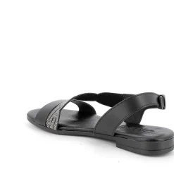 Woman Igi&Co Sandals And Flip Flops-Black Women'S Leather Sandals