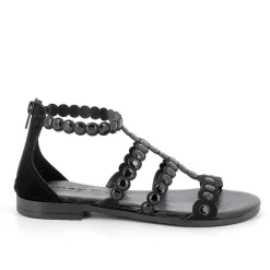 Woman Igi&Co Sandals And Flip Flops-Black Women'S Leather Sandals