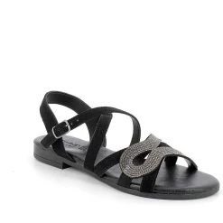 Woman Igi&Co Sandals And Flip Flops-Black Women'S Leather Sandals