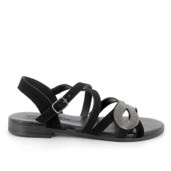 Woman Igi&Co Sandals And Flip Flops-Black Women'S Leather Sandals
