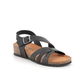 Woman Igi&Co Sandals And Flip Flops-Black Women'S Leather Sandals