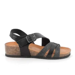 Woman Igi&Co Sandals And Flip Flops-Black Women'S Leather Sandals