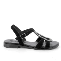 Woman Igi&Co Sandals And Flip Flops-Black Women'S Leather Sandals