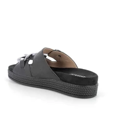 Woman Igi&Co Sandals And Flip Flops-Black Women'S Leather Sandals
