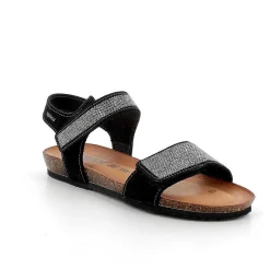 Woman Igi&Co Sandals And Flip Flops-Black Women'S Leather Sandals