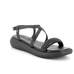 Woman Igi&Co Sandals And Flip Flops-Black Women'S Leather Sandals