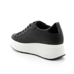 Woman Igi&Co Wedges-Black Women'S Leather Wedge Sneakers