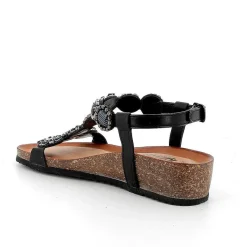 Woman Igi&Co Sandals And Flip Flops-Black Women'S Sandals