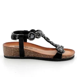 Woman Igi&Co Sandals And Flip Flops-Black Women'S Sandals
