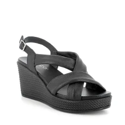Woman Igi&Co Wedges-Black Women'S Wedge Sandals