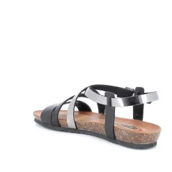 Woman Igi&Co Sandals And Flip Flops-Black-Steel Women'S Leather Sandals