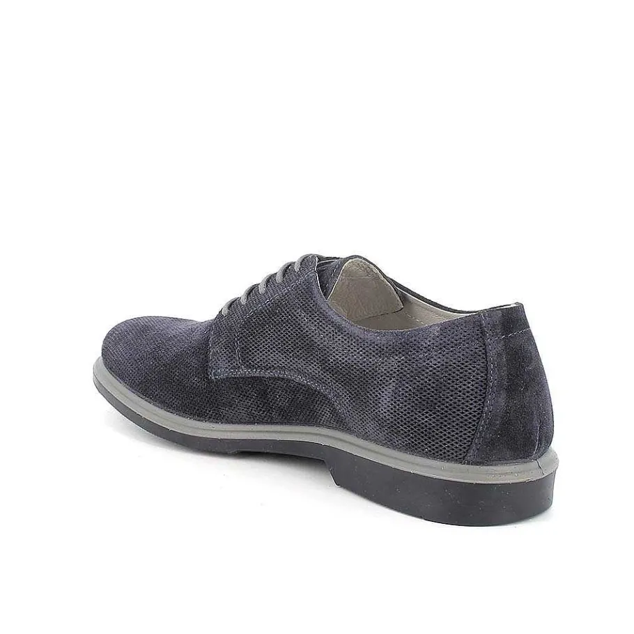 Man Igi&Co Lace Up-Blue Men'S Leather Lace-Ups