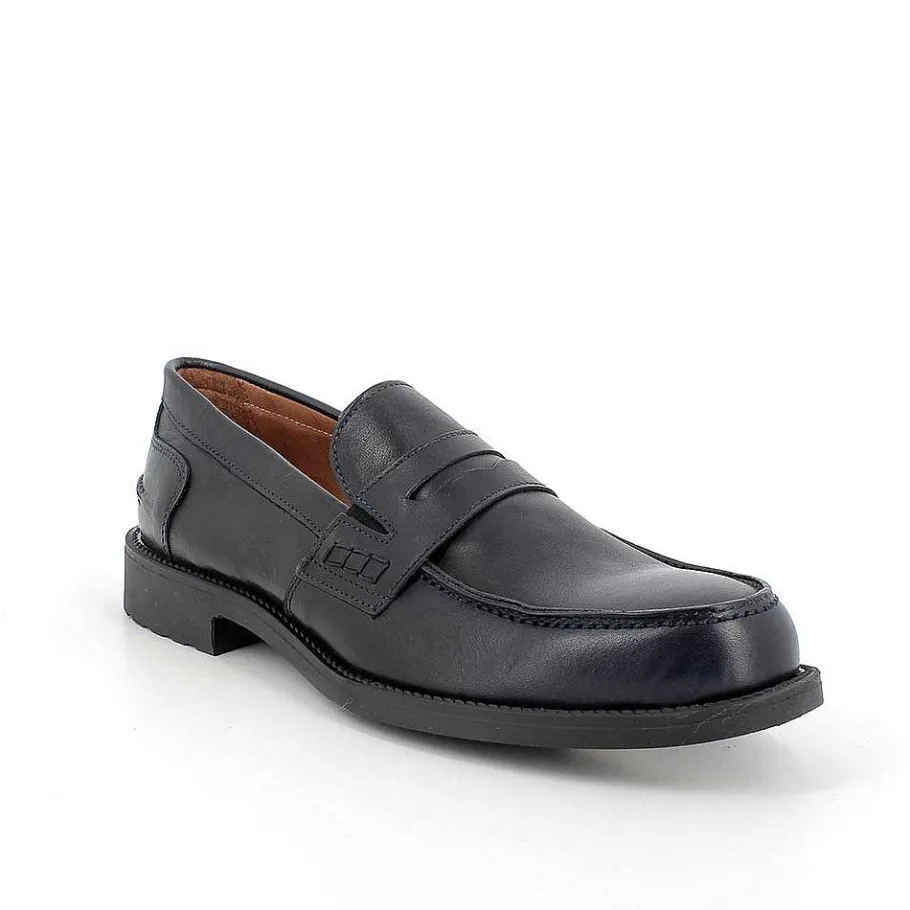 Man Igi&Co Moccasins And Flat Shoes-Blue Men'S Leather Loafers